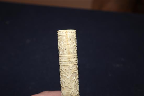 An ivory bodkin case length 15cm